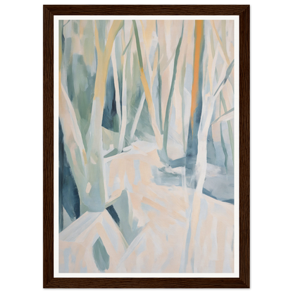 Framed wall art of trees in blue and orange, perfect for enhancing your room decor.