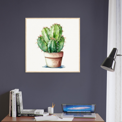 A cactus plant in a pot on a desk