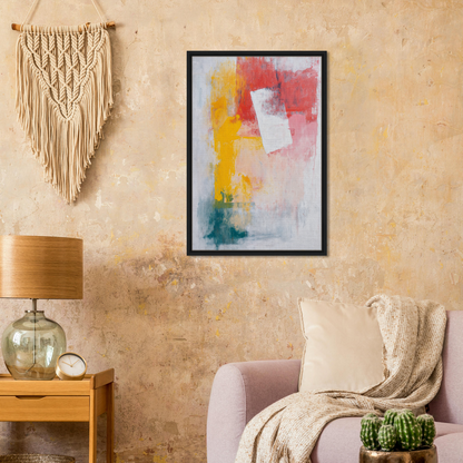 Framed abstract painting showcasing vibrant colors from Canvas Chaos Ballet for room decor