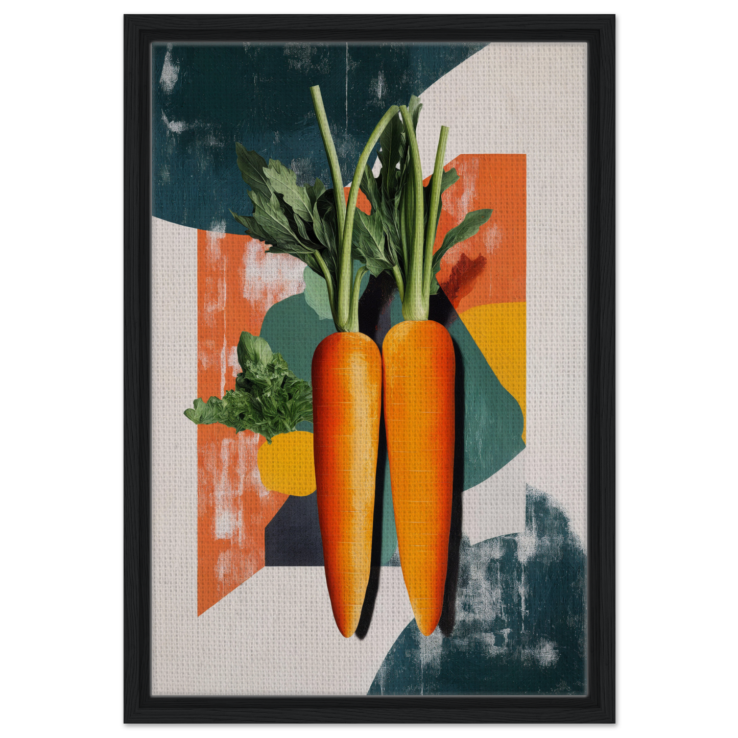 Vibrant orange carrots with green tops on a Carrot Kaleidoscope Dreamscape canvas print