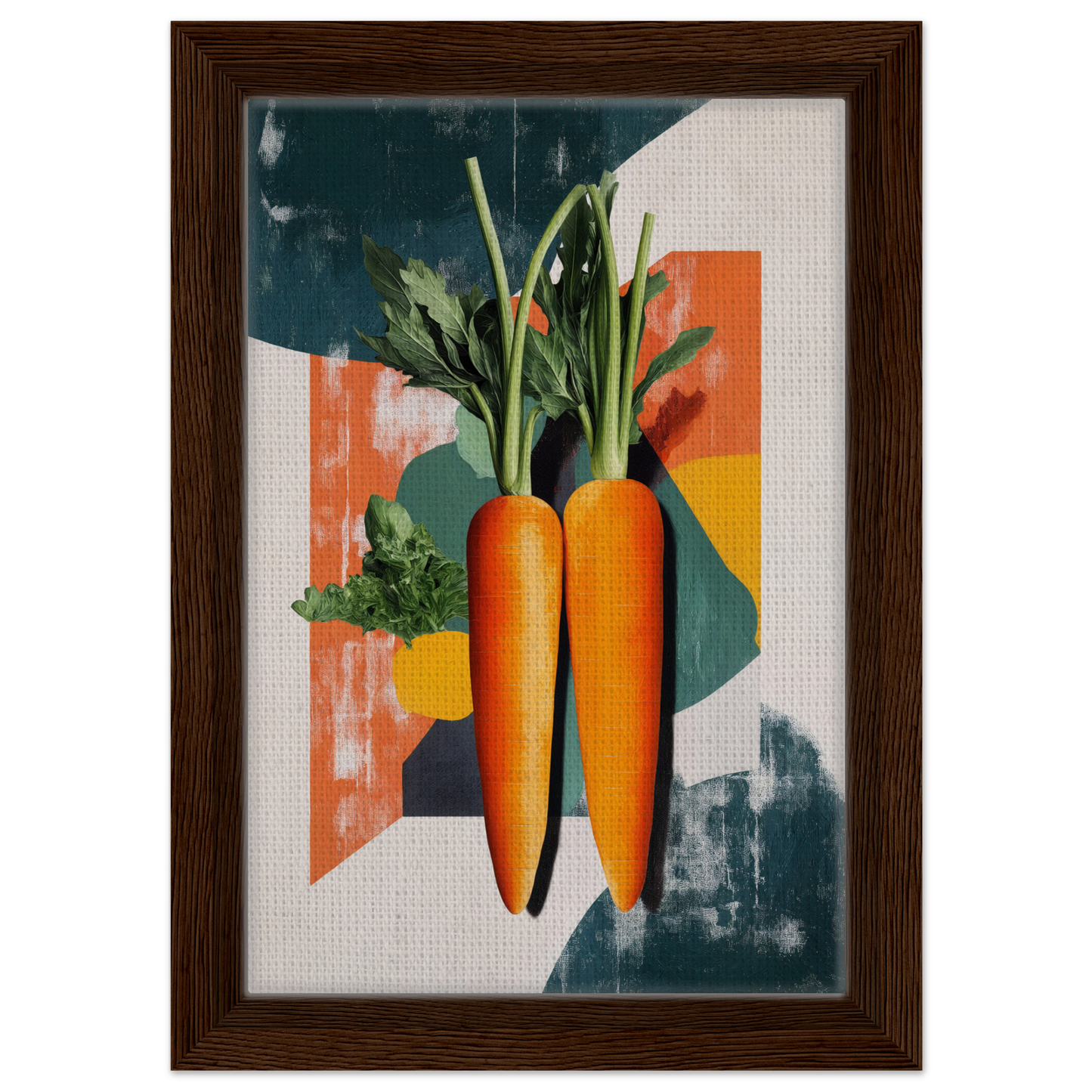 Vibrant orange carrots with green tops in Carrot Kaleidoscope Dreamscape decor