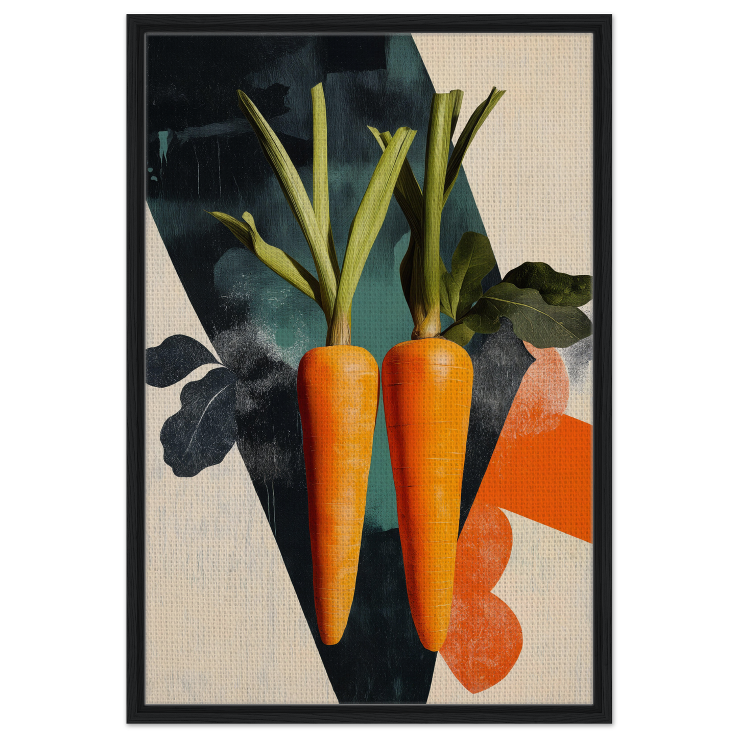 Two vibrant orange carrots with green tops in Carrot Zenith Fragments room decor