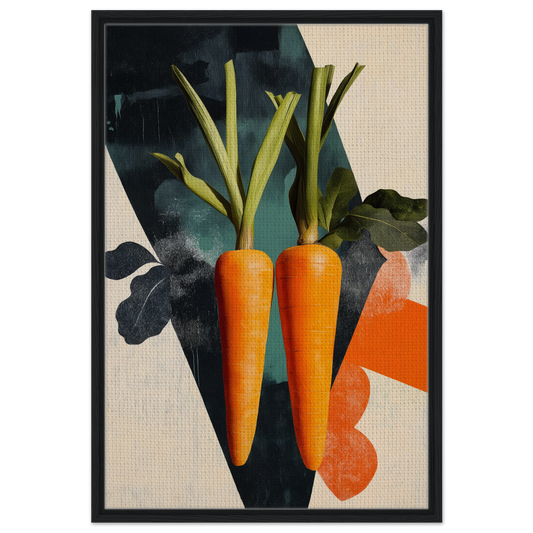 Two vibrant orange carrots with green tops in Carrot Zenith Fragments room decor