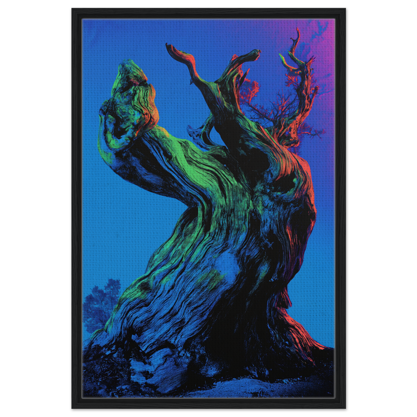 Twisted, colorful tree trunk in Celestial Arbor Gaze for vibrant room decor