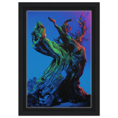 Twisted gnarled tree trunk with vibrant colors for Celestial Arbor Gaze room decor