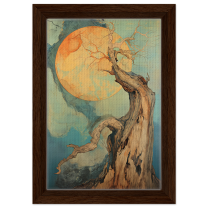 Gnarled tree silhouetted against a glowing moon in Celestial Arbor Symphony room decor