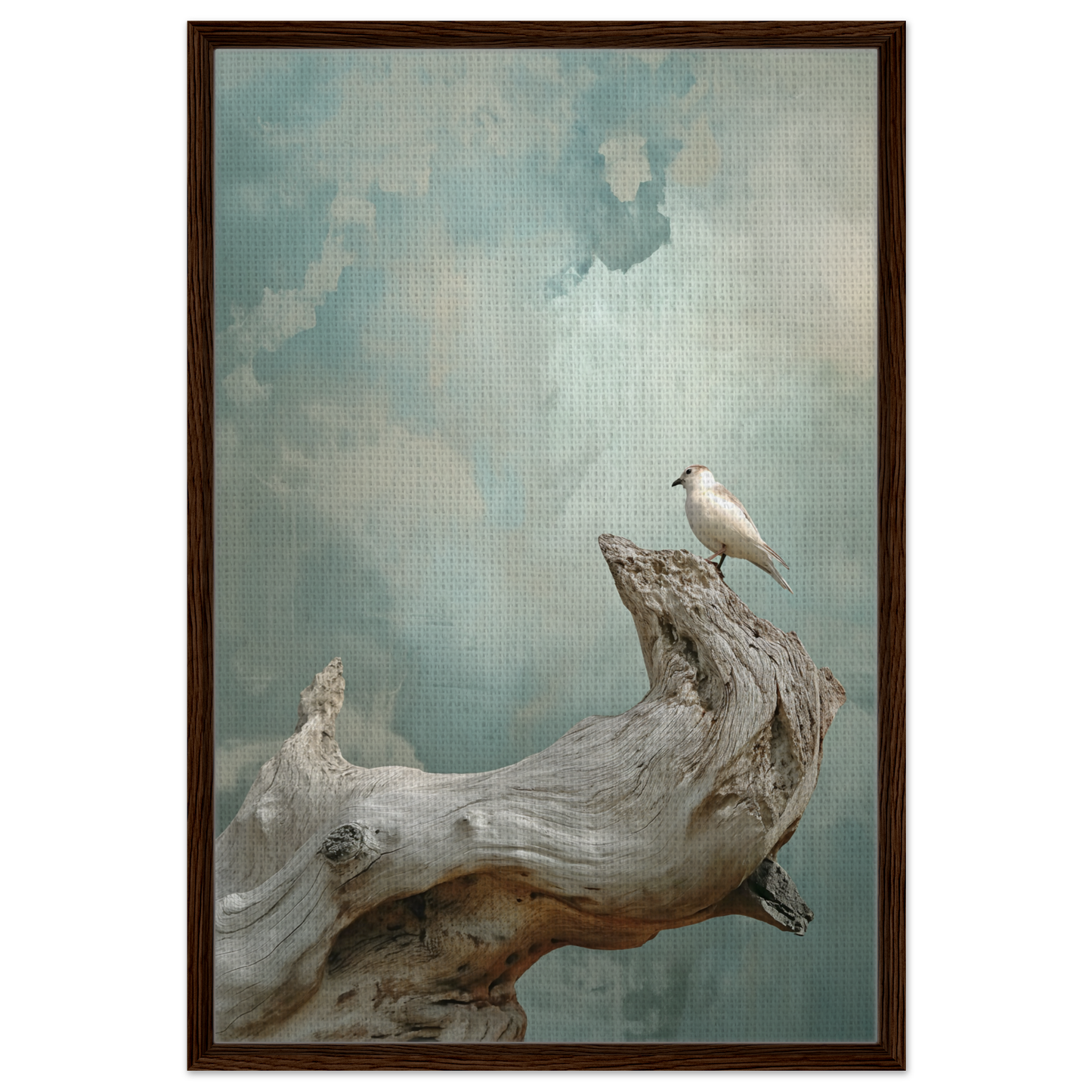 White bird on driftwood, perfect for Celestial Driftbird Devotion room decor