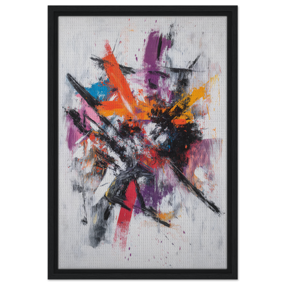 Abstract painting titled Chaotic Color Symphony, showcasing vibrant colors for stylish room decor