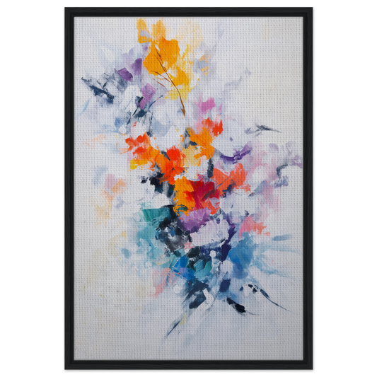 Abstract painting of chaotic colors dance in vibrant floral arrangement for room decor