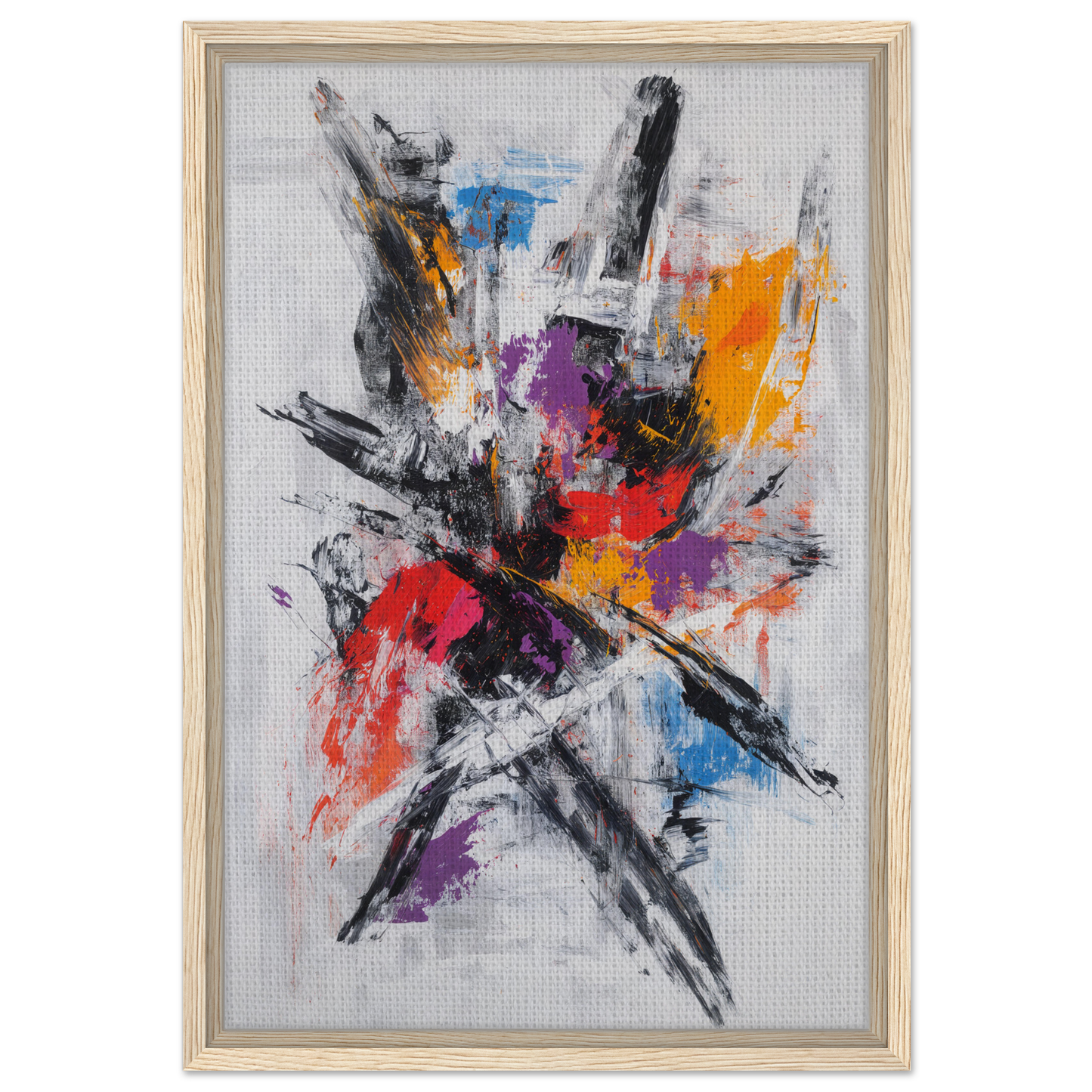 Abstract painting with colorful brushstrokes, perfect for Chromatic Chaos Ballet room decor