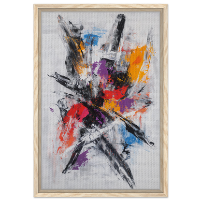 Abstract painting with colorful brushstrokes, perfect for Chromatic Chaos Ballet room decor