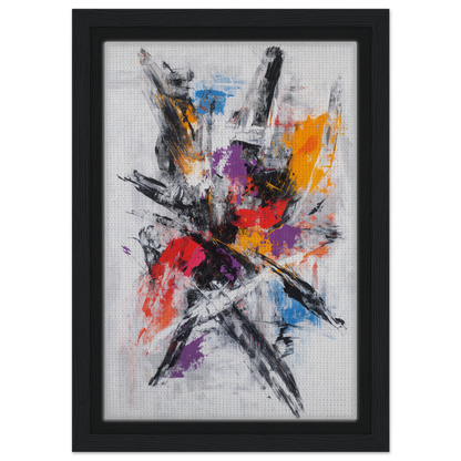 Abstract painting with bold strokes for Chromatic Chaos Ballet framed canvas print