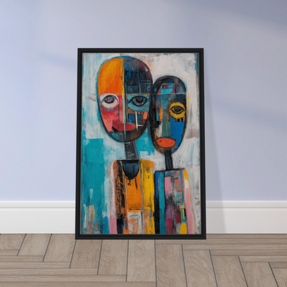 Abstract painting of vibrant faces for Chromatic Dreamscape Conversations room decoration