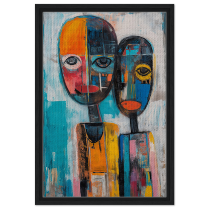 Abstract painting featuring colorful figures for Chromatic Dreamscape Conversations room decoration