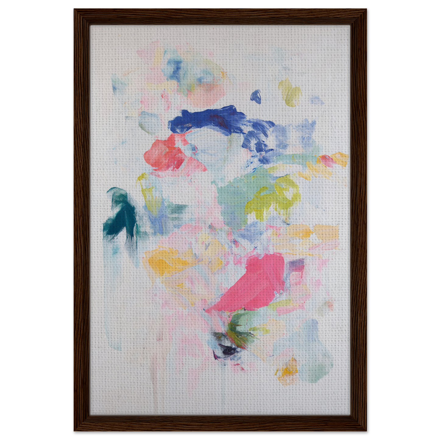 Abstract watercolor painting in soft pastel colors, framed as Chromatic Jazz Revelry