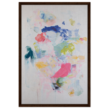 Abstract watercolor painting in soft pastels, framed canvas print for Chromatic Jazz Revelry