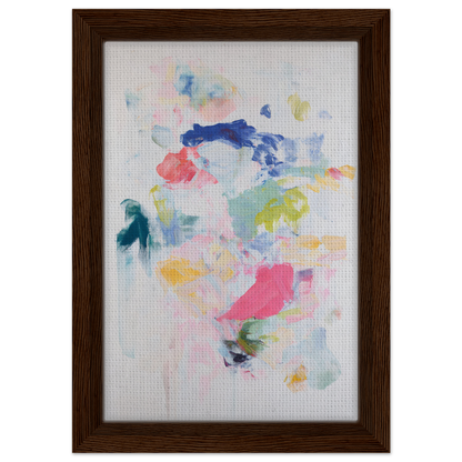 Abstract watercolor painting in pastel colors framed for Chromatic Jazz Revelry room decor