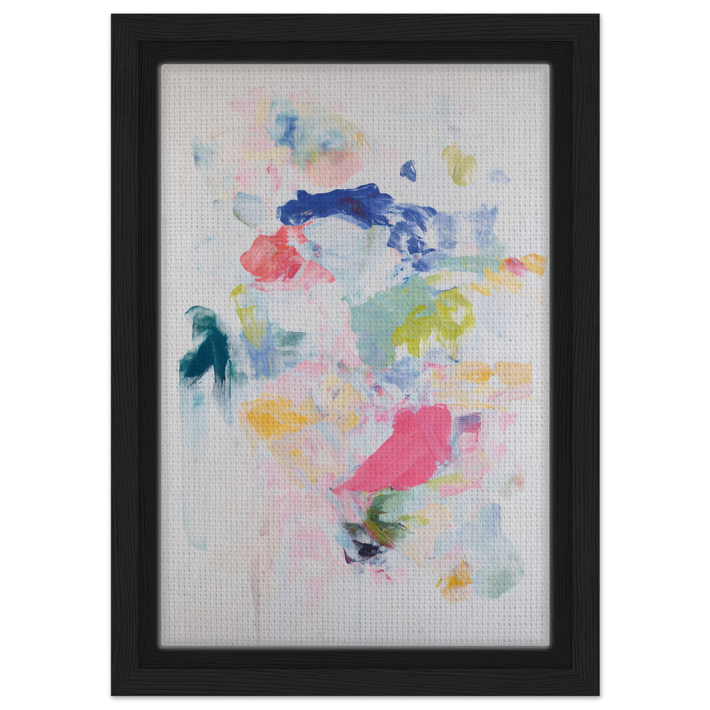 Abstract watercolor painting in soft pastels framed, ideal for Chromatic Jazz Revelry room decor