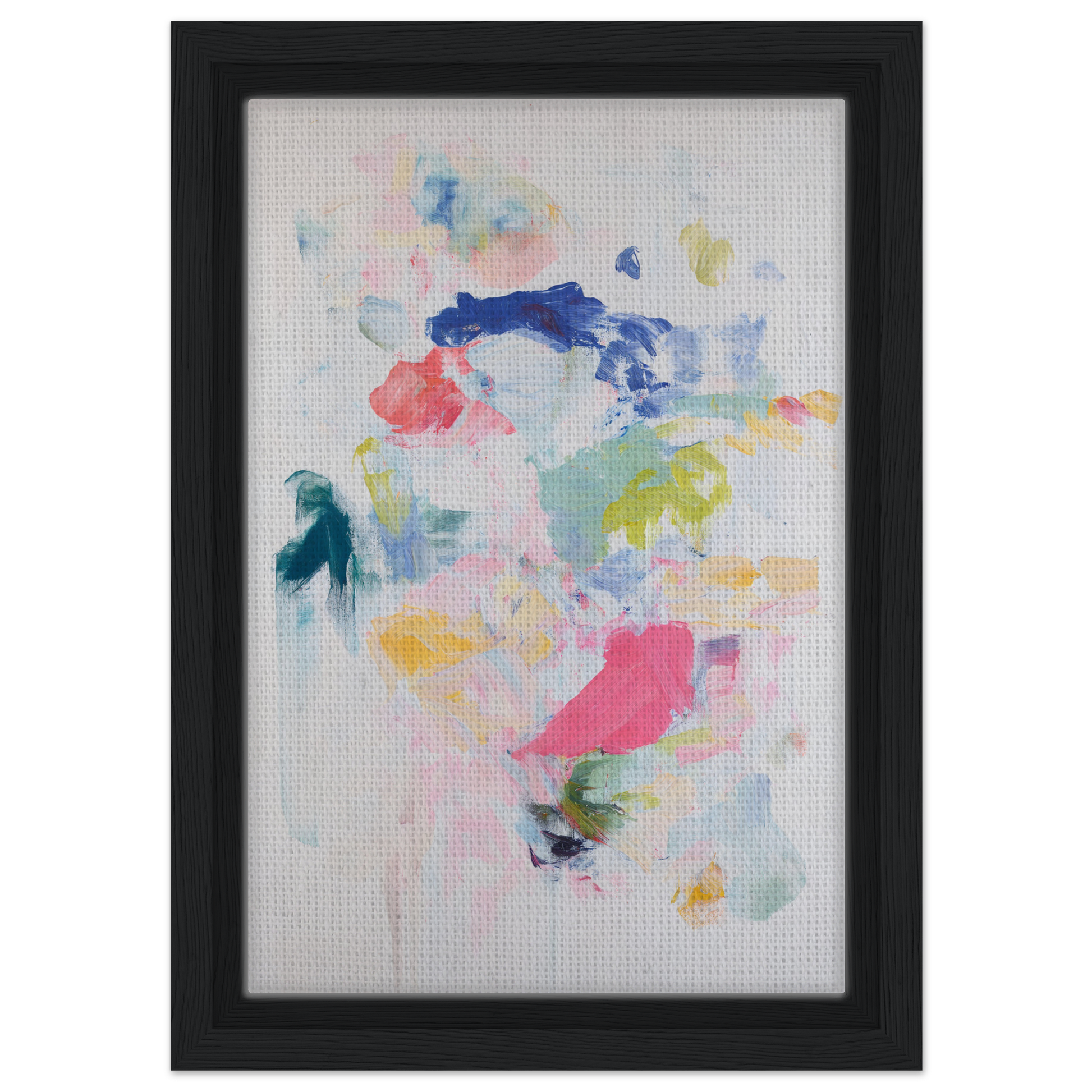 Abstract watercolor painting in soft pastels framed, ideal for Chromatic Jazz Revelry room decor