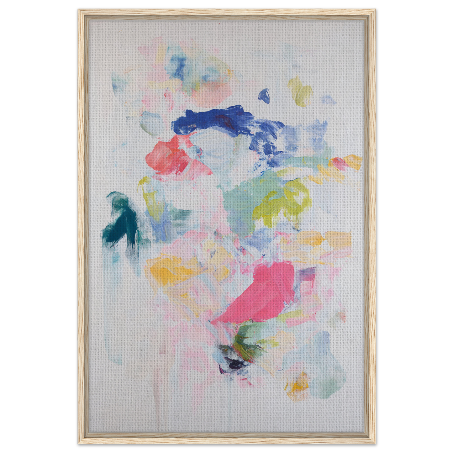 Abstract watercolor painting in soft pastels for Chromatic Jazz Revelry framed canvas print