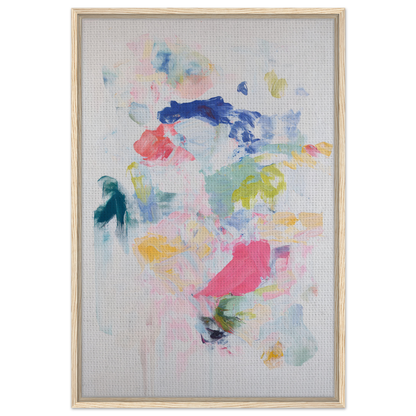 Abstract watercolor painting in soft pastels for Chromatic Jazz Revelry framed canvas print