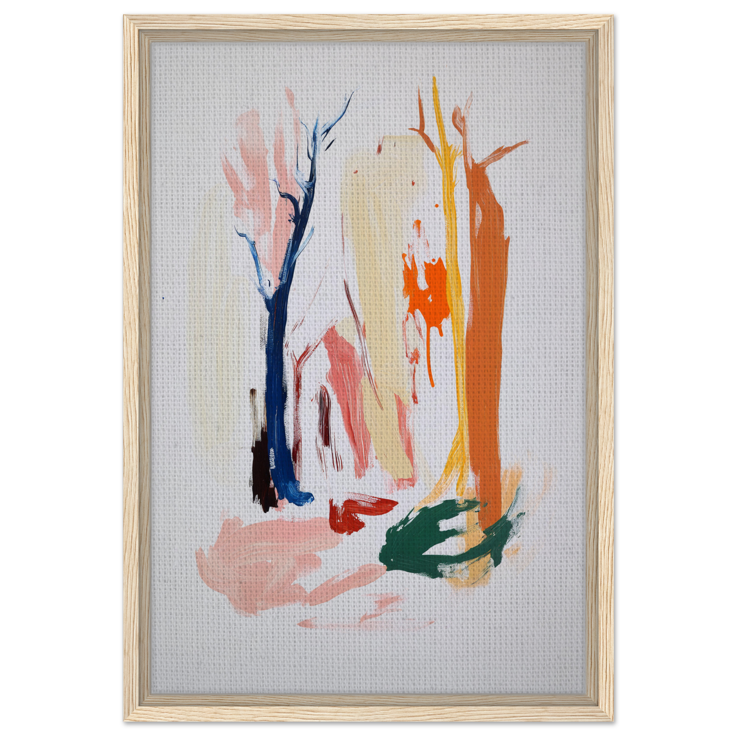 Abstract painting of colorful brushstrokes in Chromatic Life Forest room decor