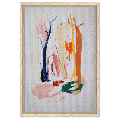 Abstract painting of colorful brushstrokes in Chromatic Life Forest room decor