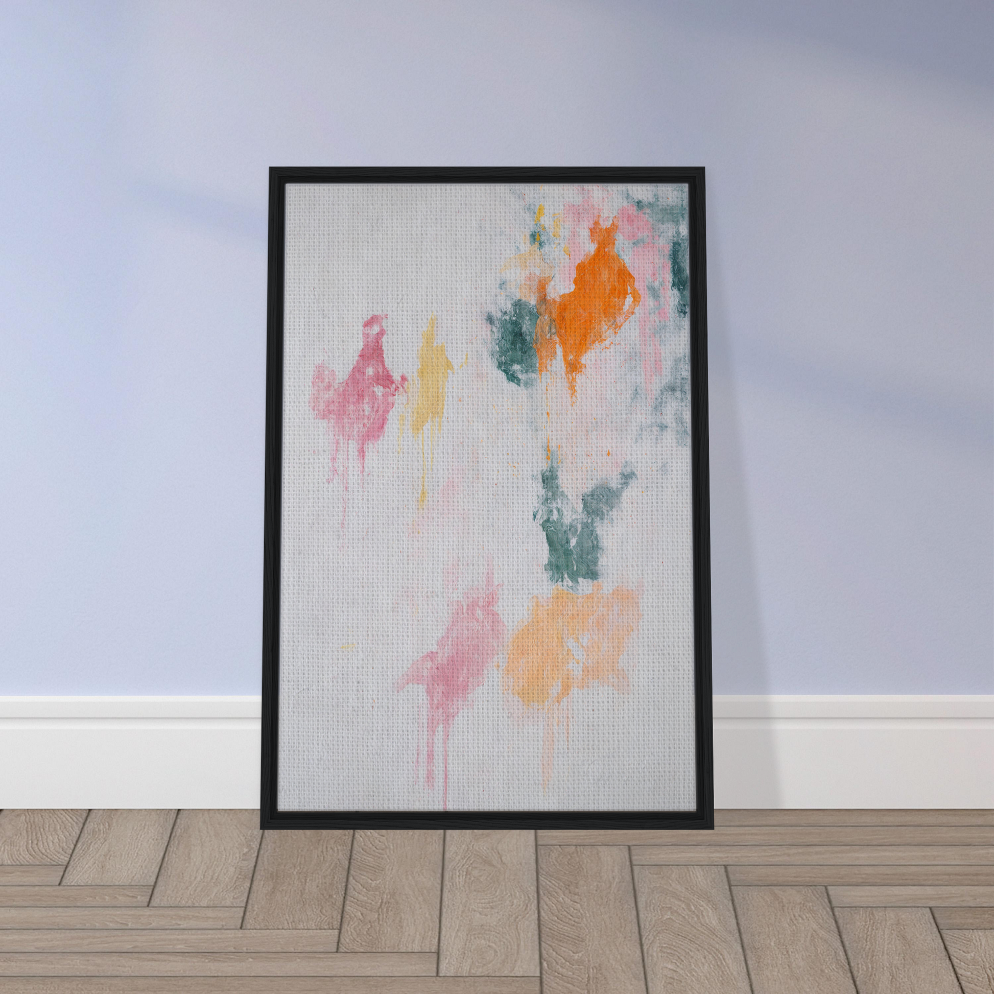 Framed abstract painting Chromatic Rapture Dreaming enhances elegant room decor