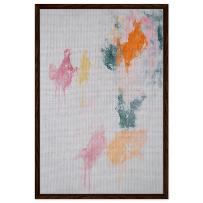 Abstract painting in soft pastels, framed wood, showcasing Chromatic Rapture Dreaming