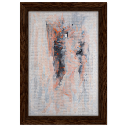 Abstract painting in muted peach, gray, and blue for Chromatic Tango 雲兒 room decor