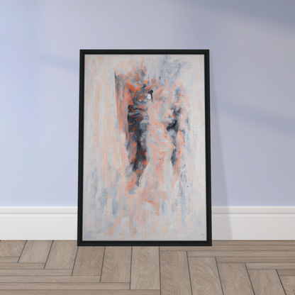 Framed abstract painting in muted pastels, ideal for Chromatic Tango 雲兒 room decor