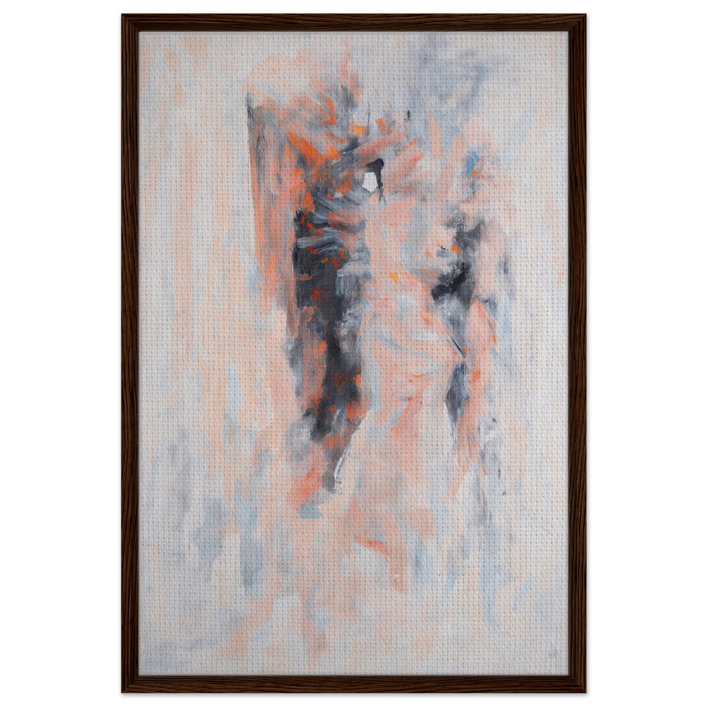 Abstract painting in soft pink, blue, and gray tones for Chromatic Tango 雲兒 room decor