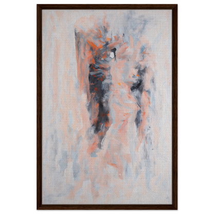 Abstract painting in soft pink, blue, and gray tones for Chromatic Tango 雲兒 room decor