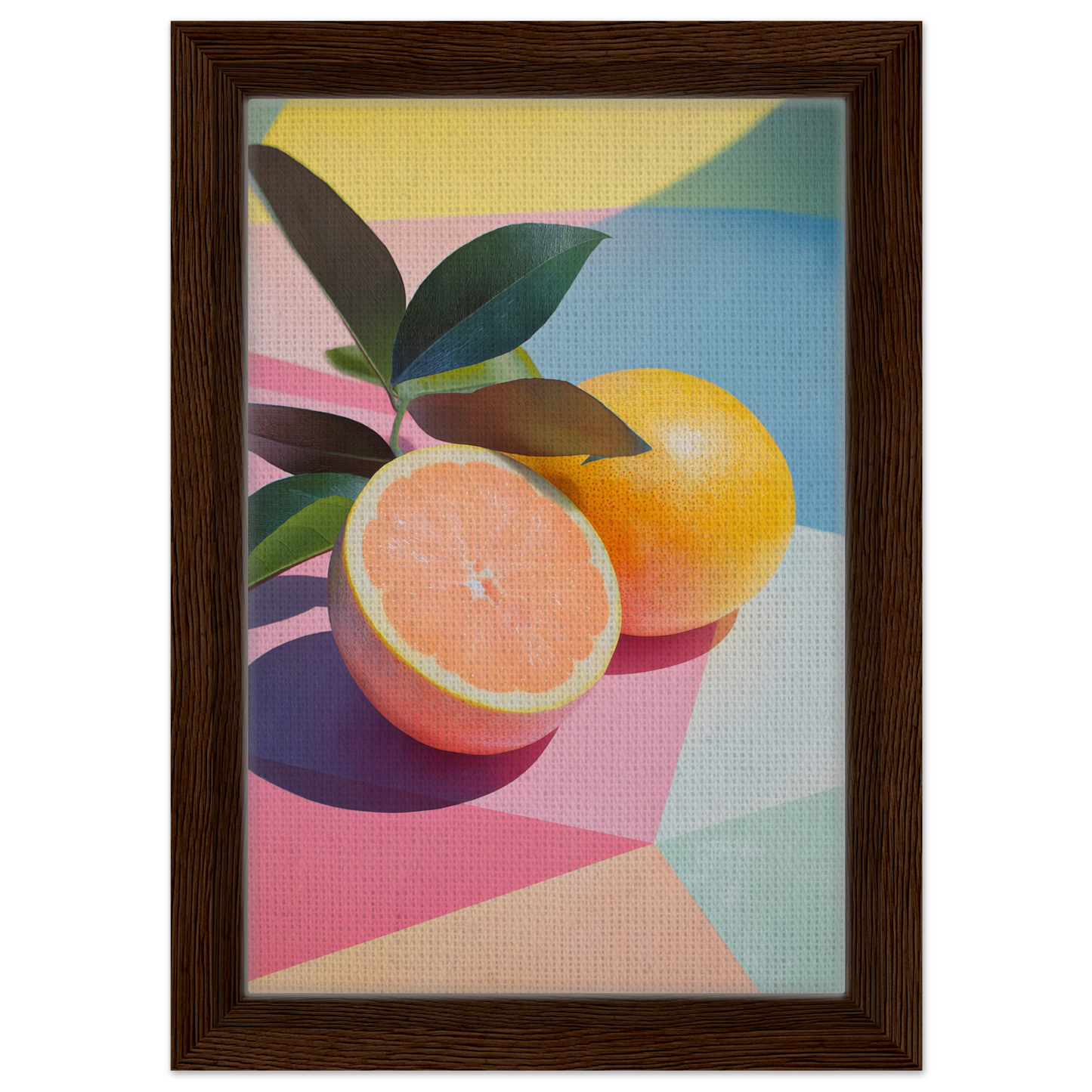 Colorful still life painting of citrus fruits for Citrus Kaleidoscope Medley room decor