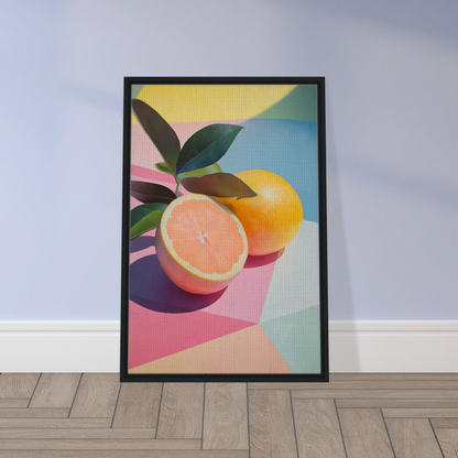 Framed artwork of citrus fruits for vibrant room decor in Citrus Kaleidoscope Medley