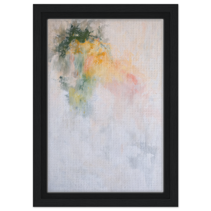 Abstract watercolor painting in soft pastel hues, framed as Color Dances Dreaming canvas wall art