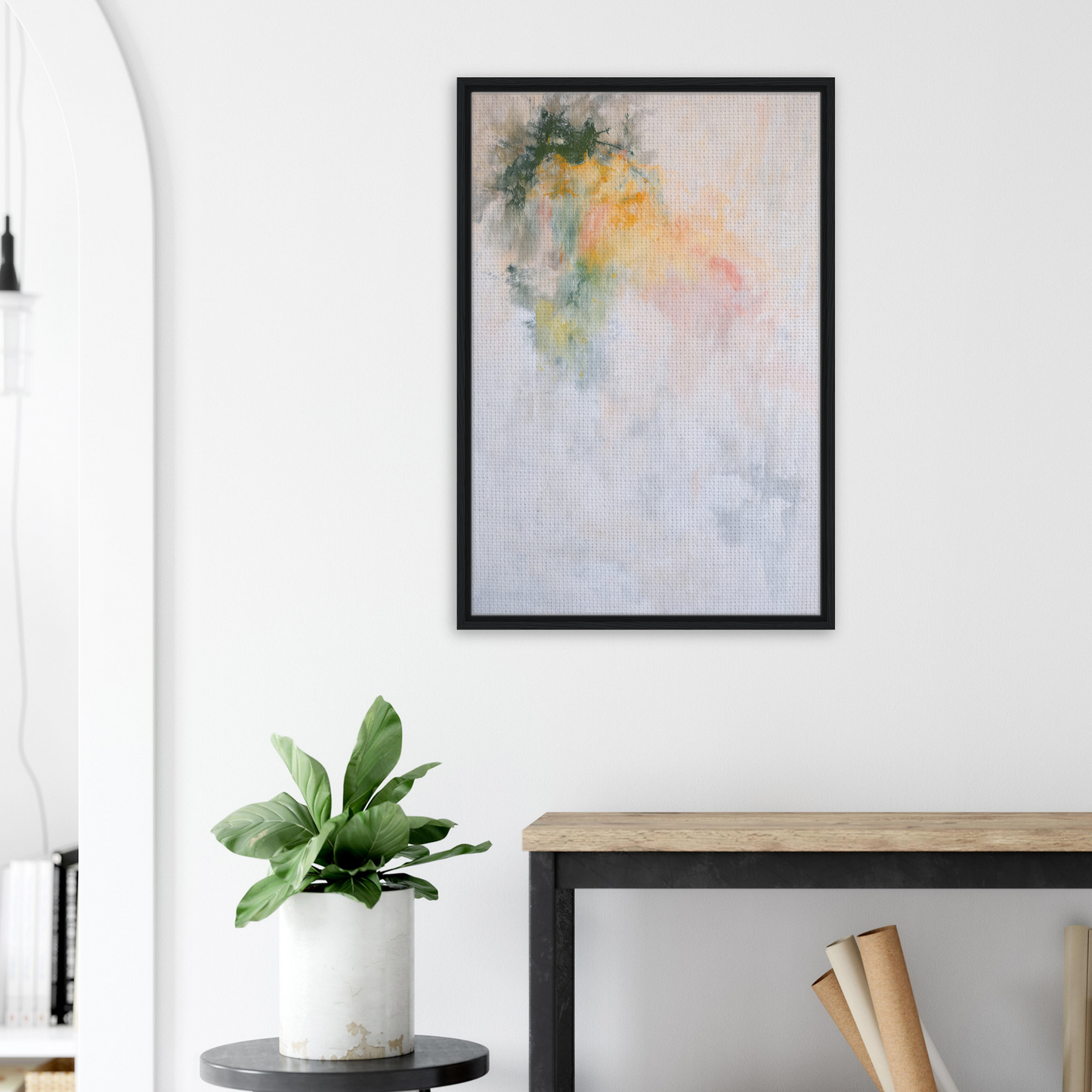 Abstract watercolor painting in soft pastels, Color Dances Dreaming canvas wall art