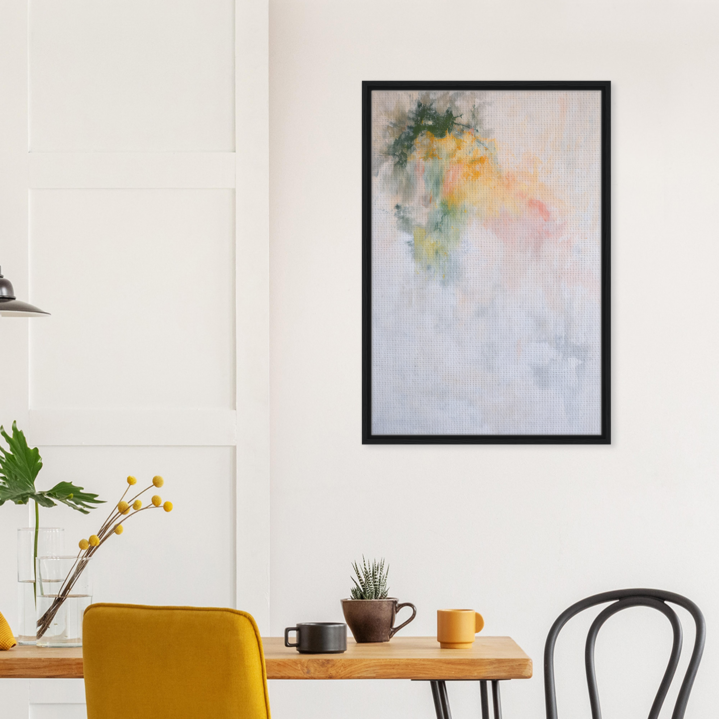 Abstract watercolor painting in soft pastel hues for Color Dances Dreaming canvas wall art