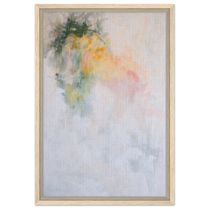 Abstract watercolor painting in soft green, yellow, and pink for Color Dances Dreaming canvas wall art