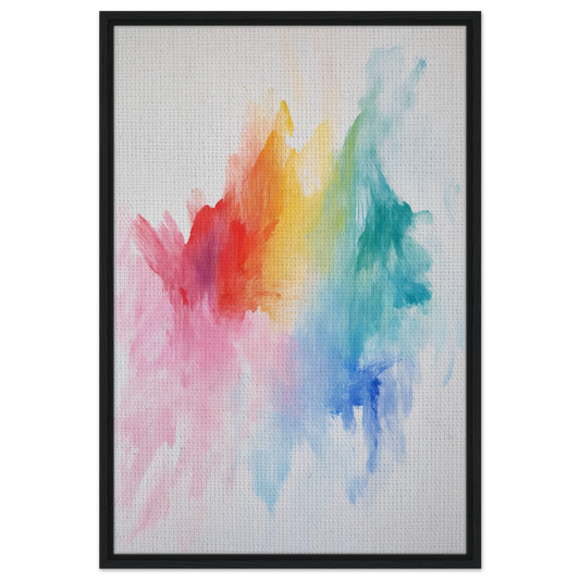 Abstract watercolor painting in vibrant rainbow spectrum for Color Dream Overload room decor