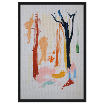 Abstract painting of vibrant brushstrokes resembling trees, perfect for Color Frenzy Woods room decor