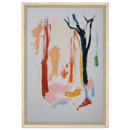 Abstract painting in Color Frenzy Woods showcasing vibrant, tree-like brushstrokes for room decor