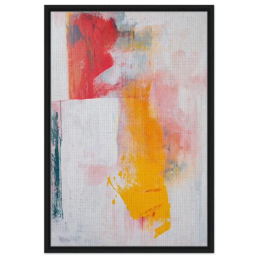 Abstract painting with bold red, yellow, and pink strokes for Colorful Francis Trips room decor