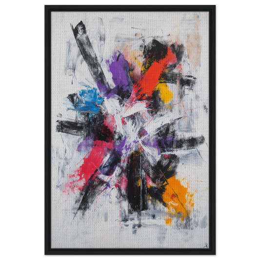 Abstract painting with bold color splashes on white, featured in Colorful Mindscape Burst