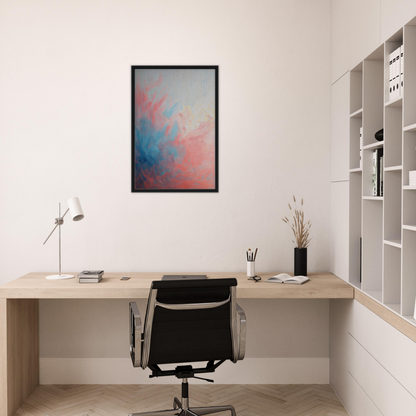 Minimalist home office featuring Coral Ethereal Whispers and stylish room decor