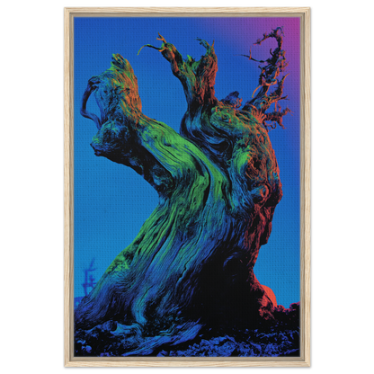 Twisted colorful tree trunk with gnarled branches for Cosmic Arboreal Dream room decor