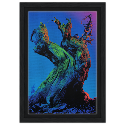 Twisted colorful tree trunk and branches in Cosmic Arboreal Dream room decor