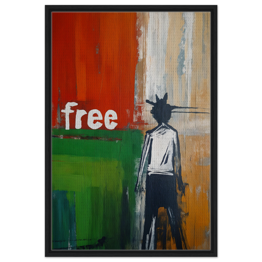 Silhouetted figure with spiky head in vibrant background from Crowned Specters Liberate art