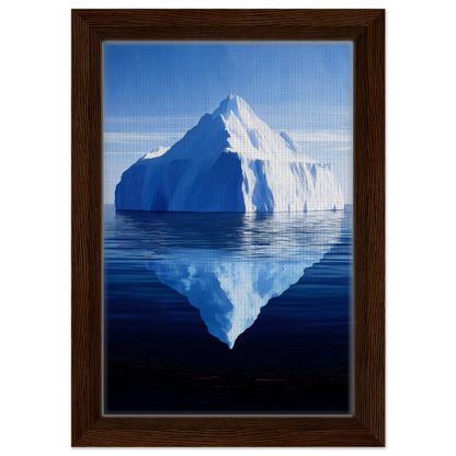 Triangular-peak iceberg reflected in calm water, perfect for Crystalline Lull framed canvas art