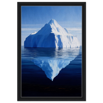 Iceberg with a peak reflecting in water for Crystalline Lull framed canvas art decor